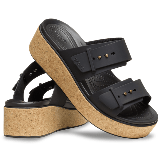 Brooklyn Buckle Low Wedge Cork Sandal - US 3223