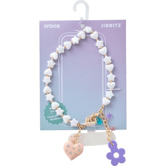 Beaded Heart Flower Phone Wristlet - US 2040