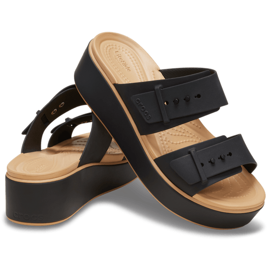 Brooklyn Buckle Low Wedge Matte Wrap Sandal - US 7481