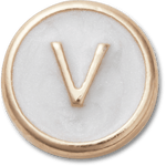 Tiny Pearlized Letter V - US 8052